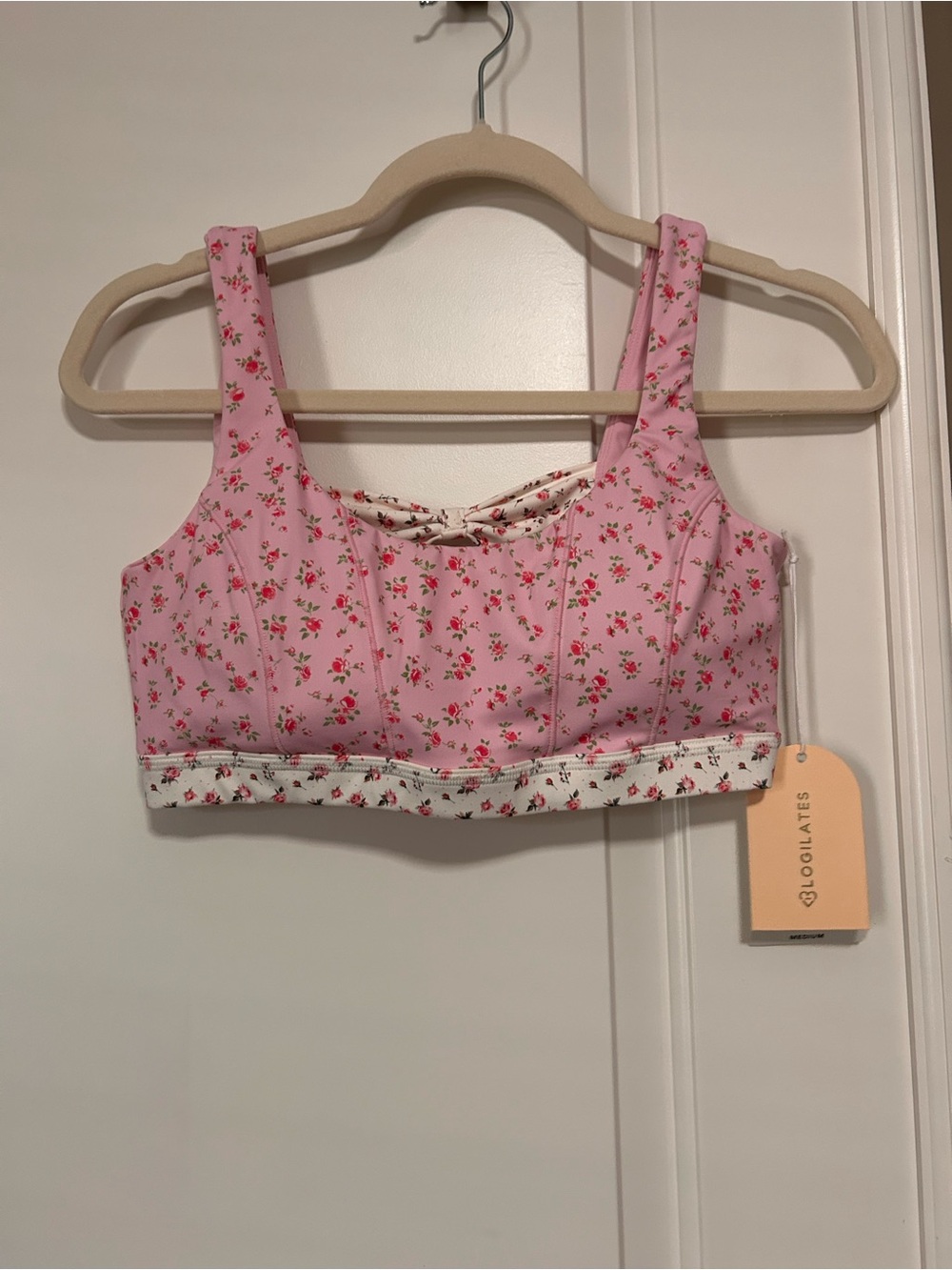 CoolaTies Pink Floral Sports Bra